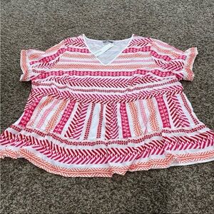 bloomchic nwt multicolor peasant style top size 26